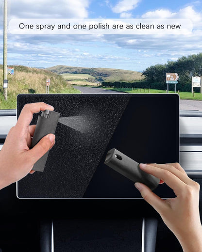 Touchscreen Mist Cleaner Spray Kit 2in1 Car Screen Spray Cleaner Car Essentials for Women Travel for iPhone iPad AirPods MacBook Eyeglasses Cell Phones Screen Cleaner Spray Kit (2 Units)