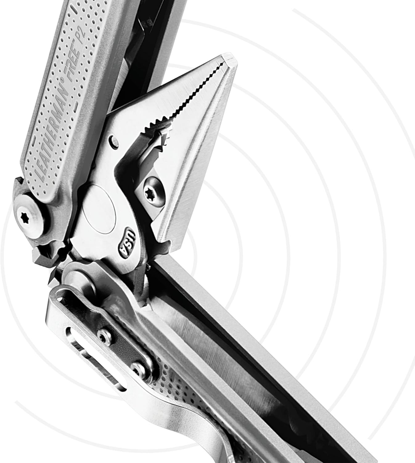 LEATHERMAN, FREE P2 Multitool with Magnetic Locking, One Size Hand Accessible Tools, Made in the USA, with Premium Nylon Sheath