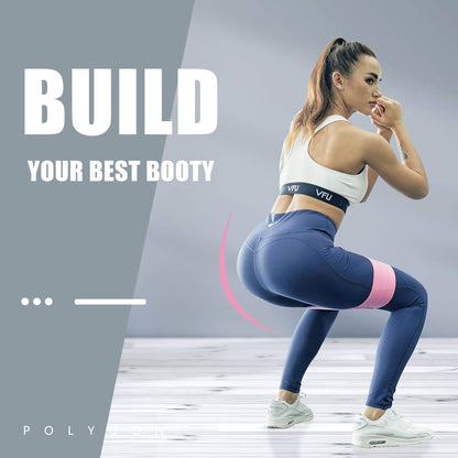 Polygon Resistance Exercise Bands, Fabric Non Slip Hip Bands for Squats, Legs, Butt, Thigh and Hip Workout, Thick Wide Fitness Loop for Men & Women. Workout Guide Included