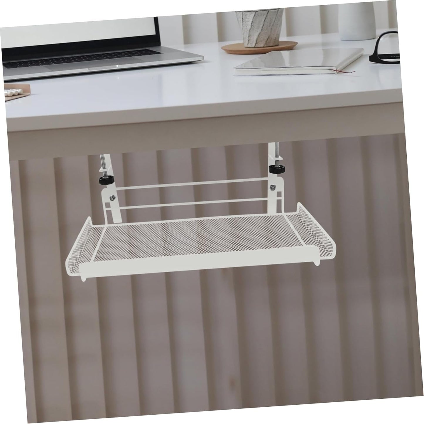 FUNNETOYU Under Desk Storage Basket Organizer Wire Basket for Document File Storage for Home Office Workspace Organization Sleek Design