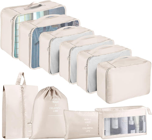 TXBOBECO Suitcase Organizer Set, 10 Pcs Packing Cubes for Suitcase Travel Accessories Suitcase Organizer Suitcase Clothes Bags Cosmetics Org