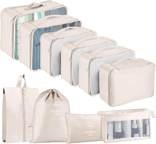 TXBOBECO Suitcase Organizer Set, 10 Pcs Packing Cubes for Suitcase Travel Accessories Suitcase Organizer Suitcase Clothes Bags Cosmetics Org