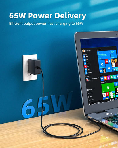 Laptop Charger for Asus, (UL Safety Certified), Vivobook Zenbook Chormebook and More Series, Power Lamp, Extended Cable, Round Connector, 65W, 45W, 33W