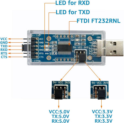 DSD TECH FTDI FT232RL Chip USB to TTL Serial Adapter Compatible with Windows 10 8 7 Mac OS X
