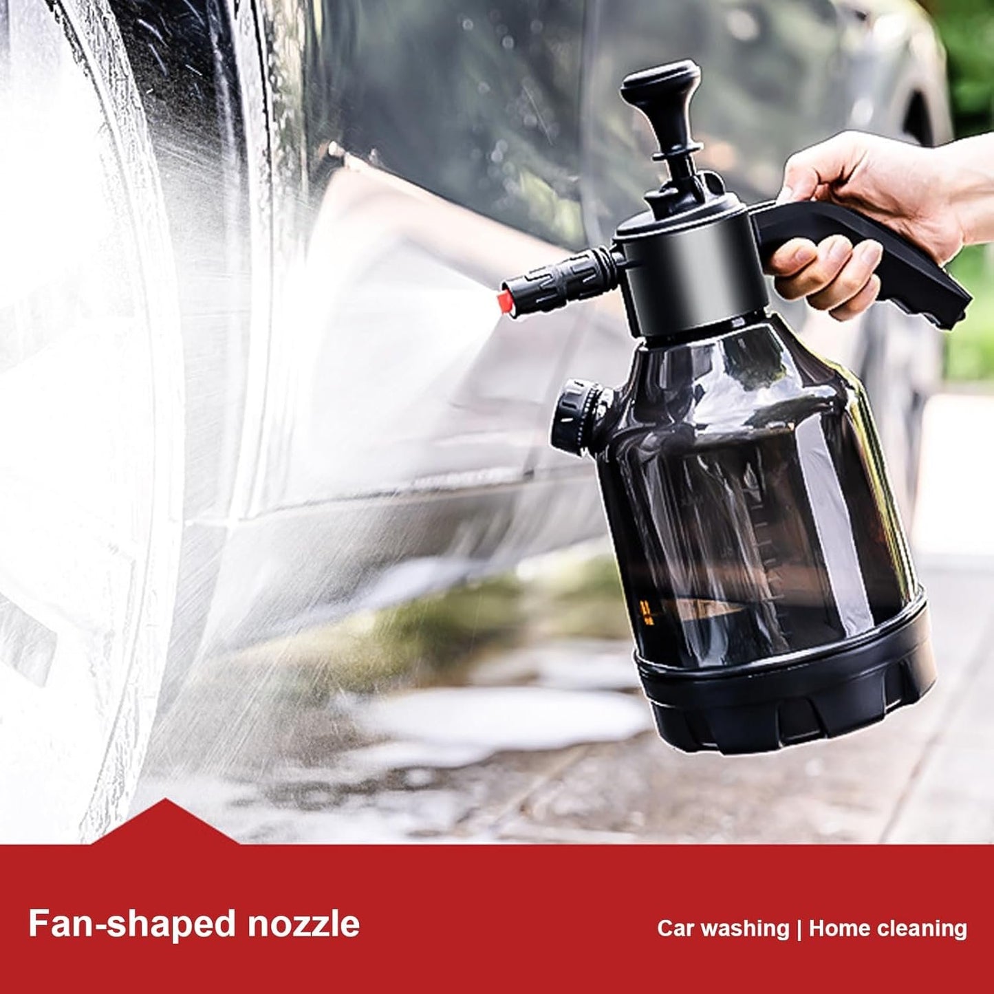 Car Wash Foam Sprayer, Heavy-Duty Garden Hose Attachment, Adjustable Spray Nozzle, Quick-Connect Design, Ideal for Winter Vehicle Care RV Cleaning Auto Detailing