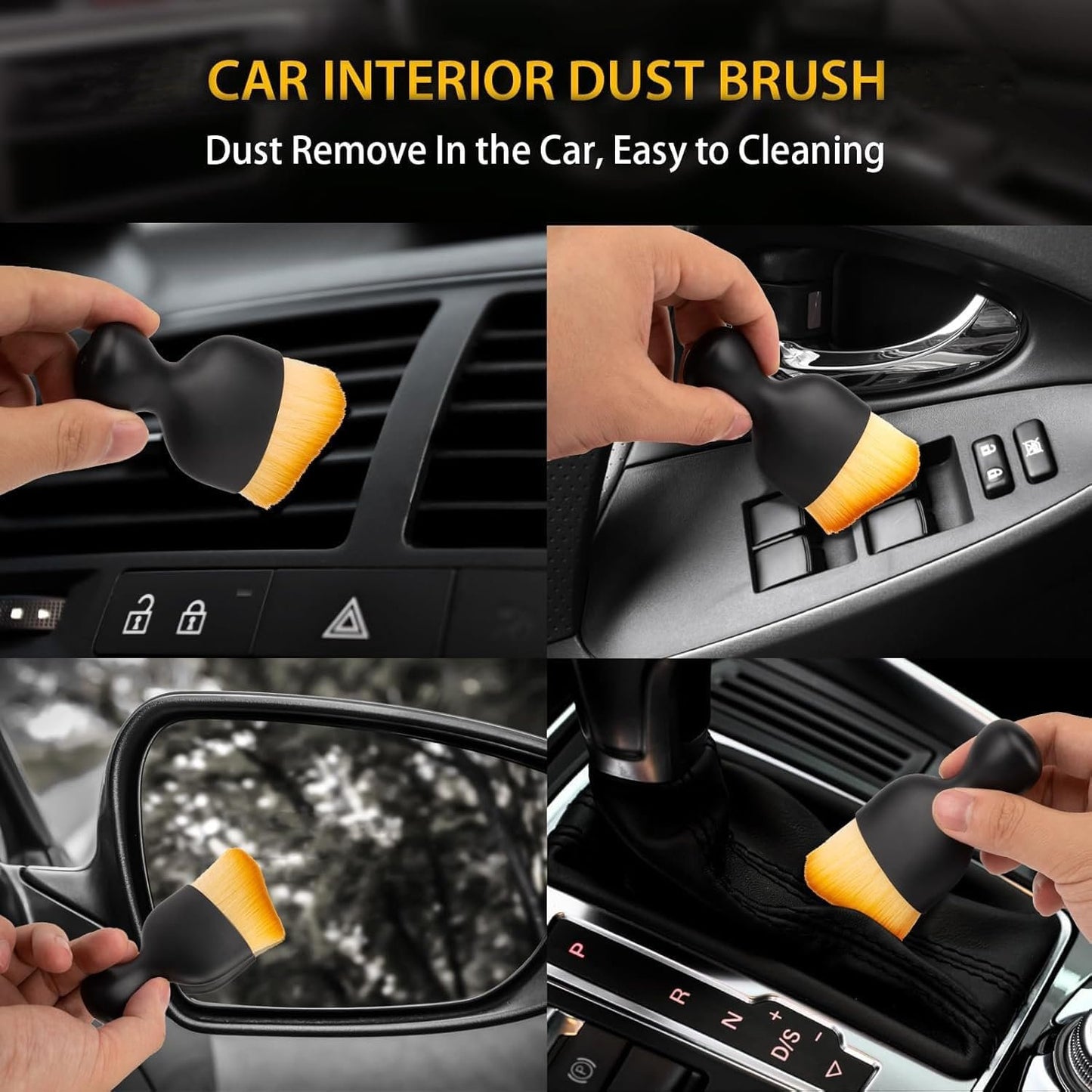 Car Interior Dust Brush,Car Detailing Brush,car Accessories Interior Aesthetic,Car Interior Dust Brush,Car Dash Cleaning Soft Brush,Air Vent,Leather,Computer 2Pcs