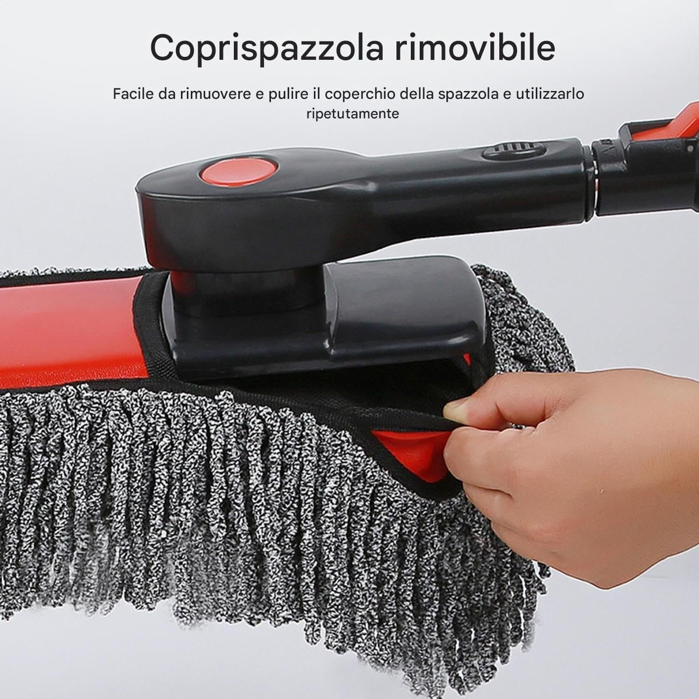 Zqkimzi Car Washing Brush, Windshield Cleaner, 360-Degree Rotation Scrubber Duster Mop with Extendable Handle, Auto Truck RV Window Detailing, Snow Removal Cleaning Tool, 80-105cm