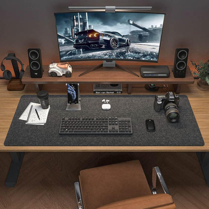 DAWNTREES Desk Mat, Felt Desk Pad,40''x16'' Large Full Mouse Pad, Keyboard Mat,100X40cm Desk Pad Protector for PC,Computers, Laptops, Office and Home (Dark Gray)