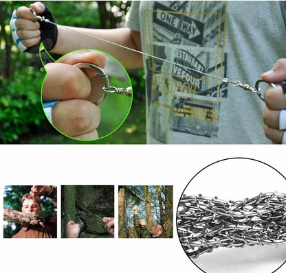 BlueStraw Survival Wire Saws Hand Pocket Steel Chain Wire Saw Camping Saw Ideal Outdoor Emergency Rescue Gear Kit for Camping Hiking Hunting, Pack of 3