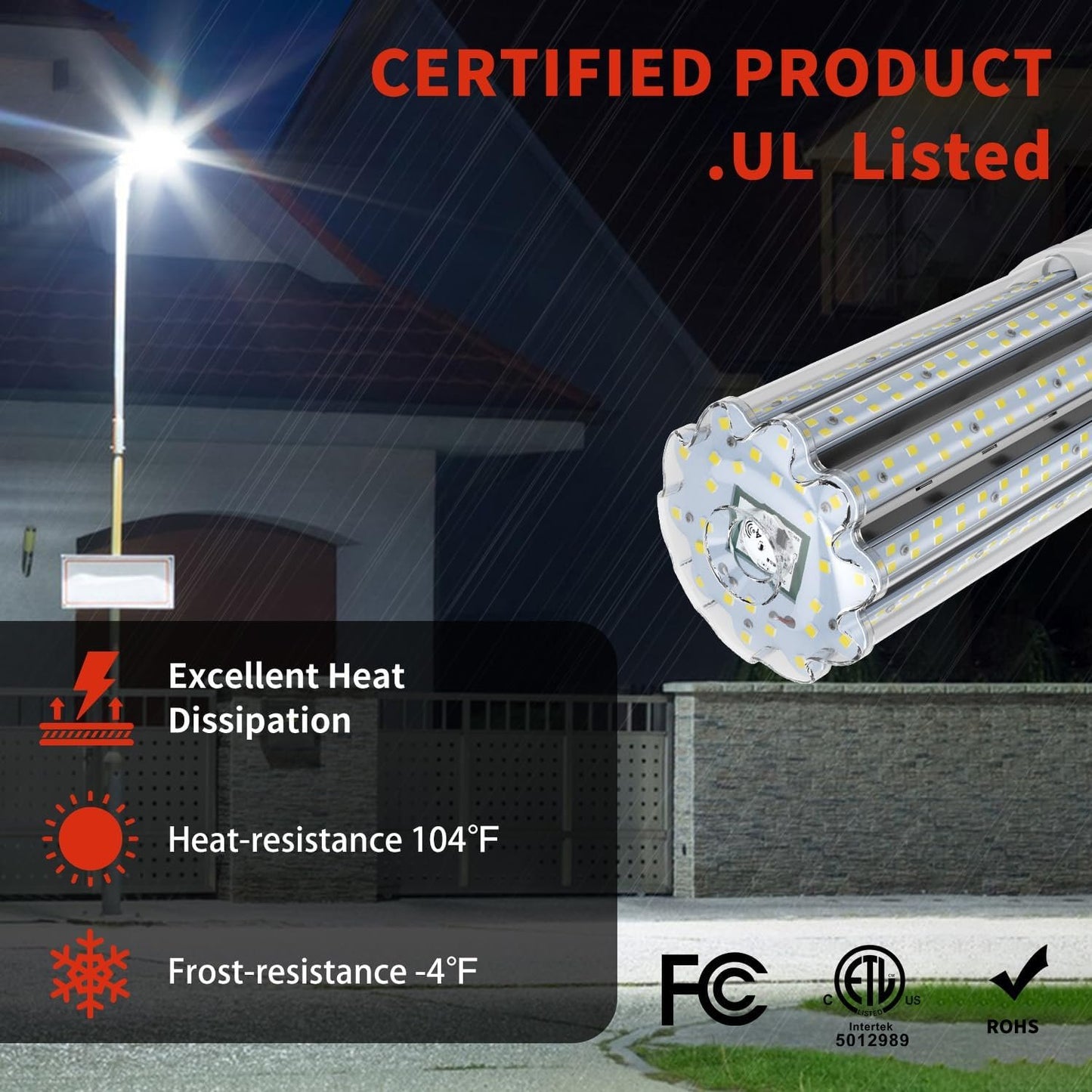100W Smart LED Bulb with Motion & Dusk-to-Dawn Sensor (16,000LM 5000K | CRI 90 | Flicker-Free) - E26/E39 Base - A19 Shape Aluminum Cooling Core - ETL Certified.Not Dimmable & Hub APP Remote.