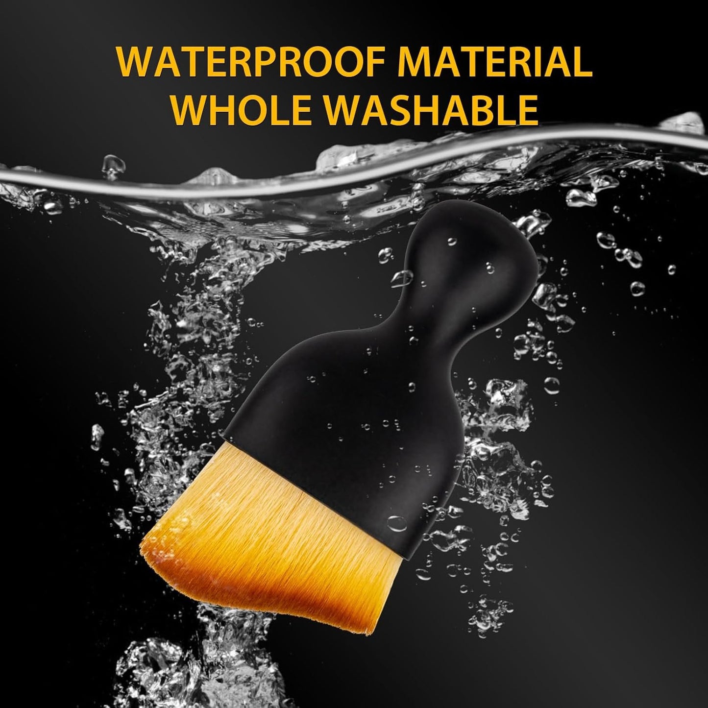 2PCS Car Interior Detailing Brush, Auto Car Detailing Brush Dusting Brush, Soft Bristles Car Interior Cleaning Tool for Dashboard Interior, Exterior, Skylight, Leather, Dust Brush (Black)