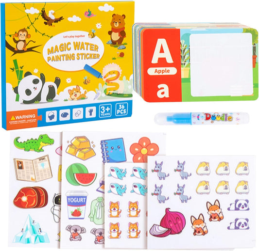Stickers Books for Kids, Reusable Toddler Busy Book, Educational Activity Set, Interactive Learning Toy, Pages, Fun Travel Entertainment, for Airplane Preschool Play