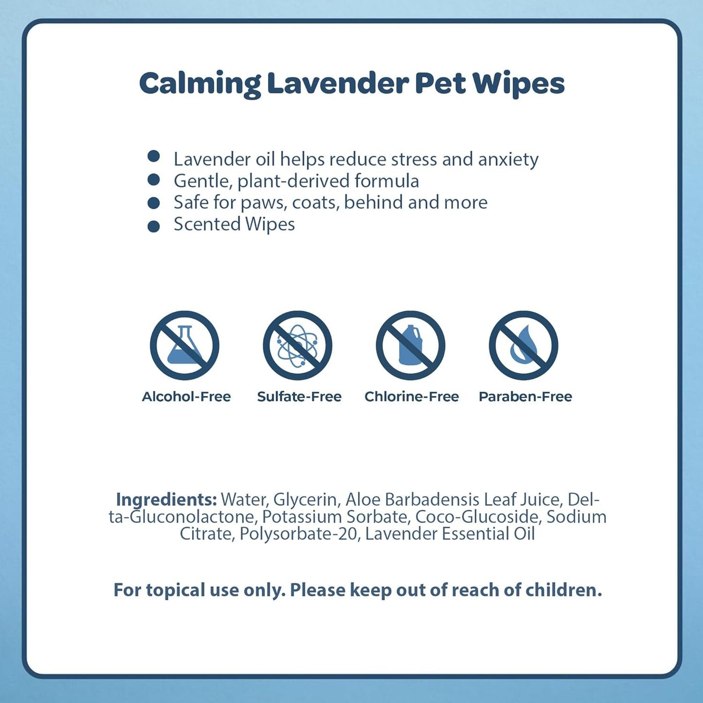 Best Pet Supplies Pet Grooming Wipes For Dogs & Cats, 100 Pack, Plant-Based Deodorizer for Coats & Dry, Itchy, or Sensitive Skin, Clean Ears, Paws, Body, & Butt - Calming Lavender