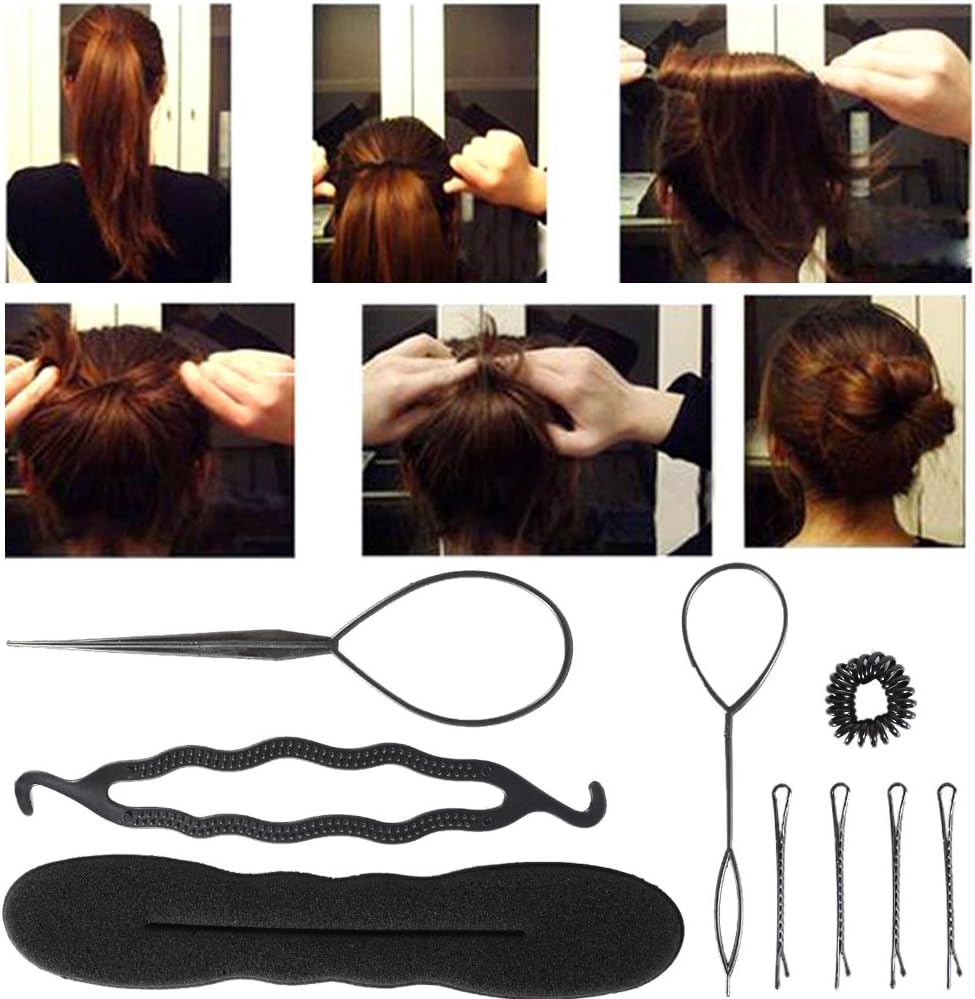 Hair Bun Maker Design Styling Tools DIY Accessories Hair Accessories - Hairdress Modelling Tool Kit Set Magic Simple Fast Spiral Braids Tool for Girls