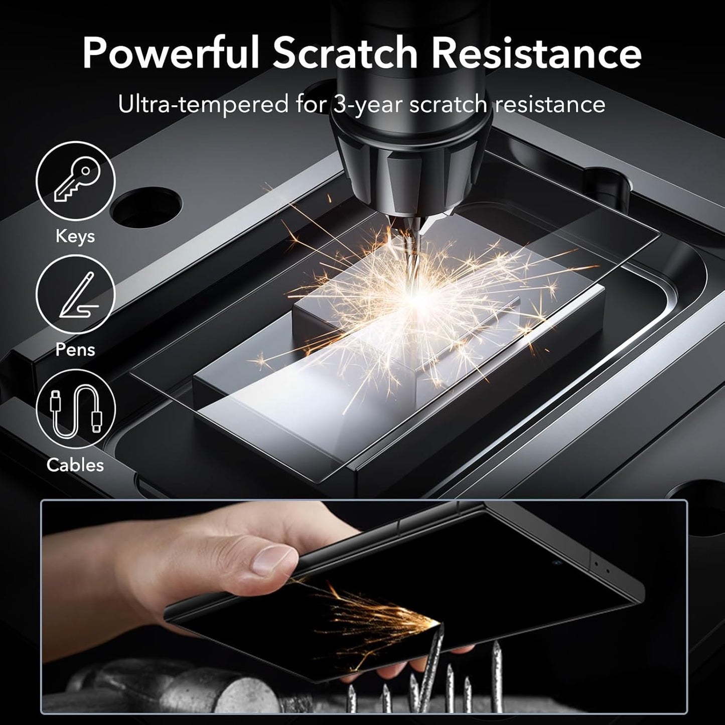 ESR for Samsung Galaxy S24 Ultra Screen Protector, 2 Pack Tempered Glass with Easy Installation Frame for Samsung Galaxy S24 Ultra, Military-Grade Protection, Ultra Tough, Scratch Resistant