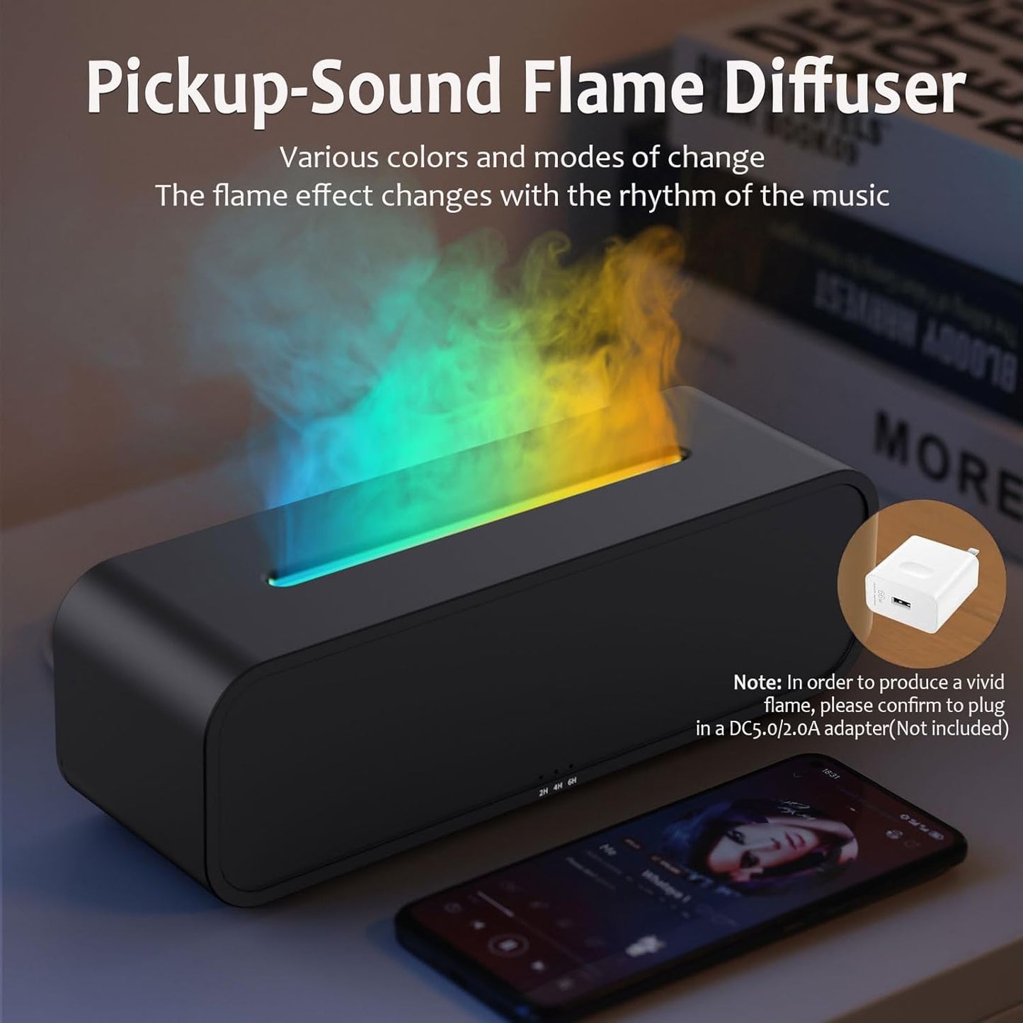 Essential Oil Diffusers, 250ML Diffusers for Home, Flame Ultra-Quiet Aroma Diffuser, Ultrasonic Aromatherapy Diffuser with Auto-Off, Timeable for Bedroom, Home, Office