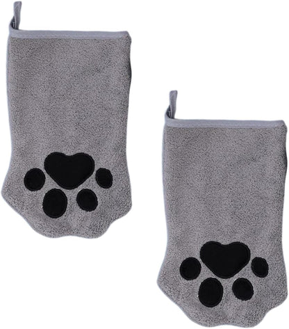 Nuyhgtr Grooming Gloves Cats, 2X Double-Sided Cat Grooming Glove, Quick Drying Bath Towel Pet Care Tool, Ideal for Long-Haired Feline, Daily Cleaning, Travel, Home, Bathroom, Outings