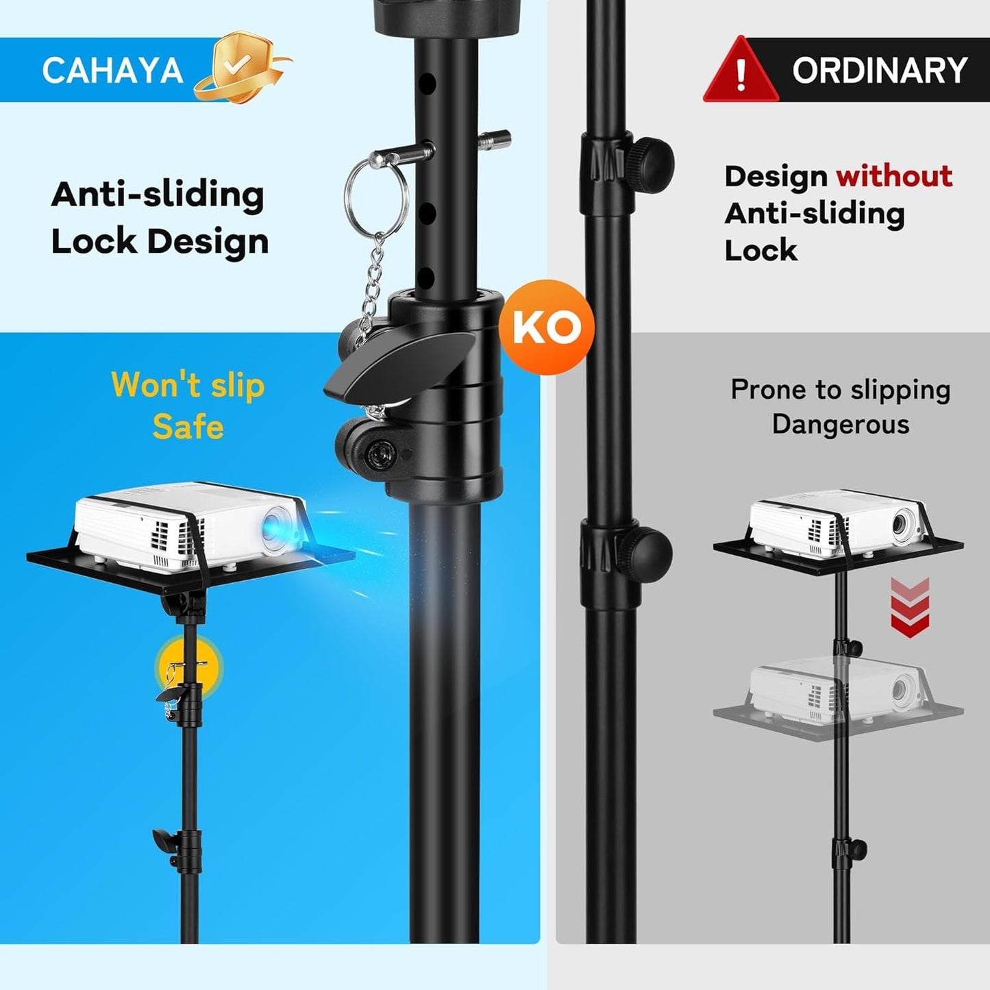 CAHAYA Mobile Floor Projector Stand: Multifunction with Metal Wheels, Adjustable Tray 71-137 cm, 180° Rotation, Load 14 kg, Perfect for Projectors, Laptops, Sheet Music