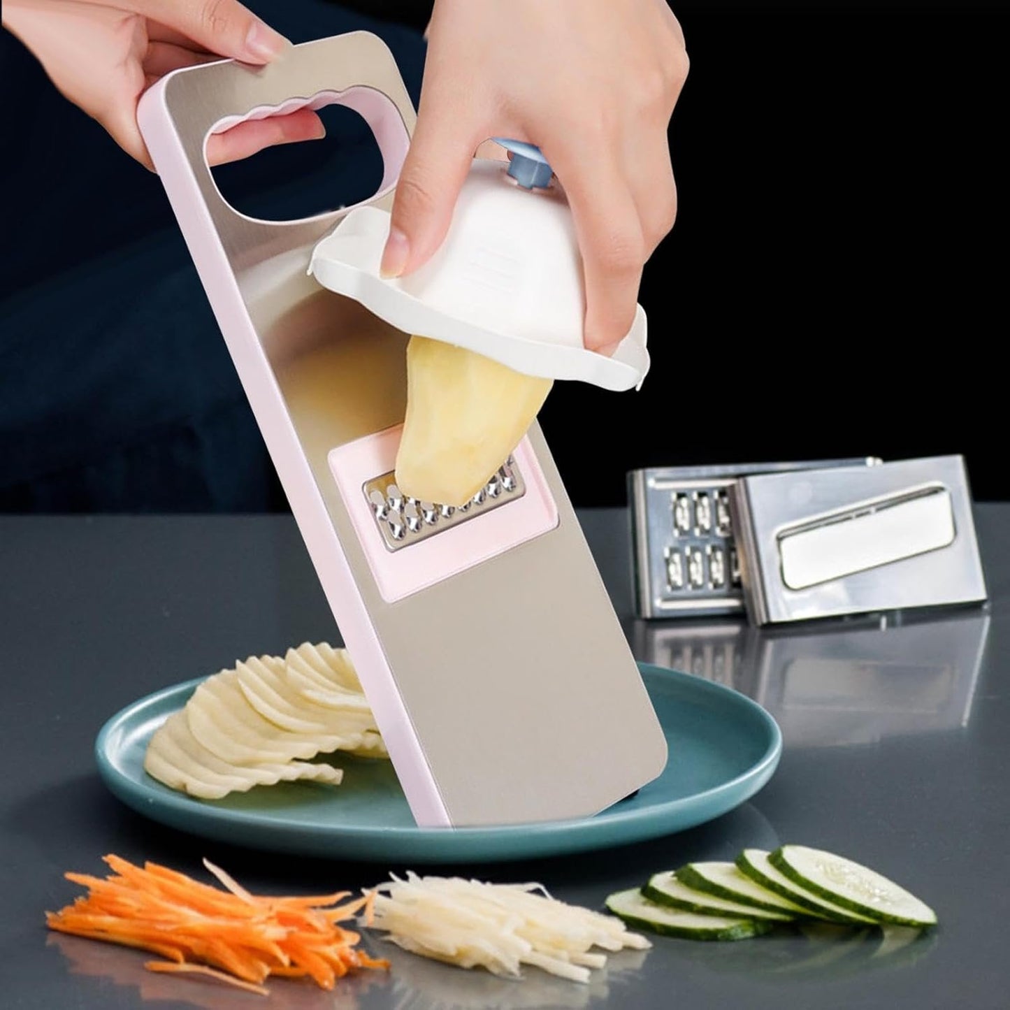 Mandoline Hand Protection, Anti-Cut Finger Grater Finger Protector Holder, Food Safety Holder for Cutting Kitchen Utensils and Gadgets