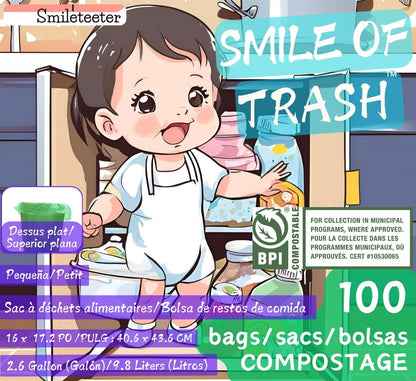 Smile of Trash Compostable Kitchen Food Scraps Bag (Pack of 1 Box)
