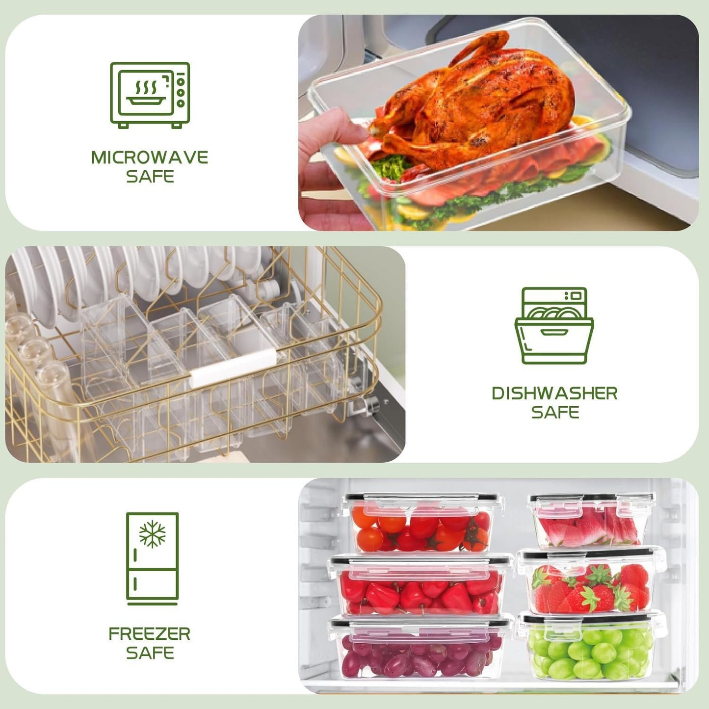 44 Pcs Food Storage Containers with Lids Airtight (22 Containers&22 Lids), Plastic Food Containers for Pantry&Kitchen Storage, BPA-Free, Leak Proof,Microwave and Dishwasher Safe, Includes Labels&Pen