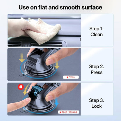 Miracase Phone Holders for Your Car, Multifunctional Car Phone Holder with Suction Cup Base, Hands Free Universal Cell Phone Car Mount, Automobile Phone Mount Car for iPhone Android Smartphones(Base)
