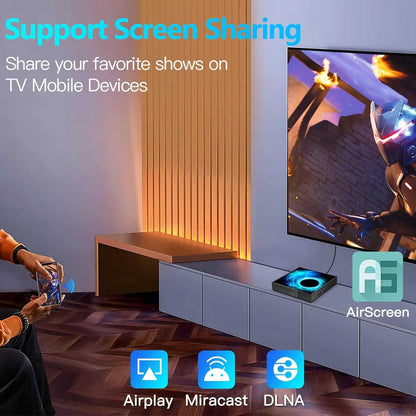 T95 Android TV Box 2024, Android 10.0 TV Box 4GB RAM 64GB ROM, EASYTONE Android Box H616 Quad-Core 6K Full HD 5G Dual-Band Wi-Fi BT5.0 H.265 Smart TV Box with Baclight Wireless Keyboard