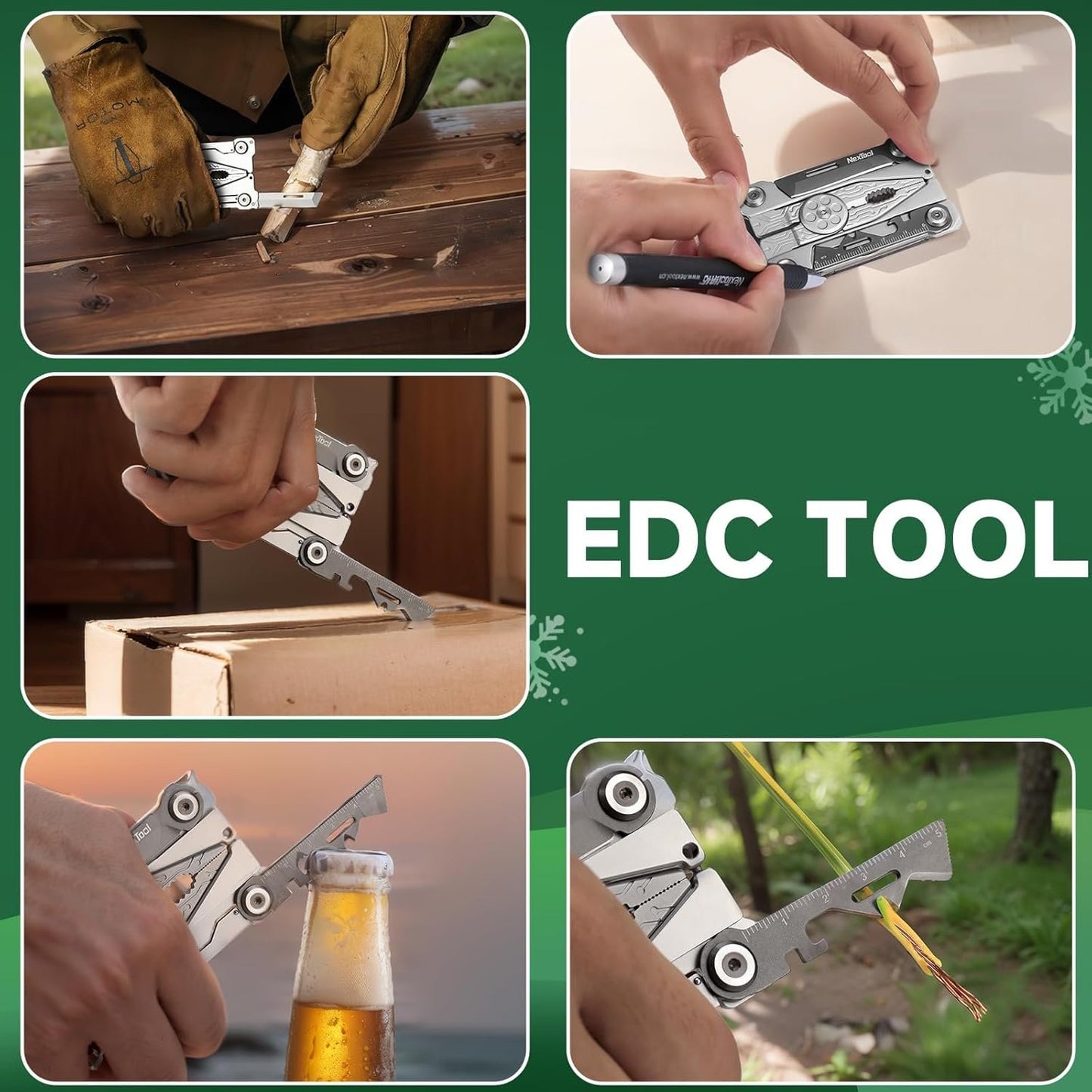 NexTool Credit Card Sized Multitool, Silver Blade Multi Tool, 20 in 1 with Pliers, Knife, Bottle Opener, Hexagon Spanner, Compact, Lightweight EDC Tools fit into Wallet,Gifts for Men and Women