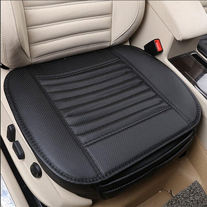Car Seat Protector, Comfortable Breathable Four Seasons General Leather Bamboo Charcoal Breathable Interior Car Accessories Cover Mat for Office Chair (Black, 1Pcs)