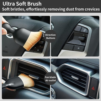 QioTceen Car Detailing Brush Set - 4-Piece Kit for Interior & Exterior Cleaning - Premium Car Wash Brush for Professional Results ﻿car Duster Interior