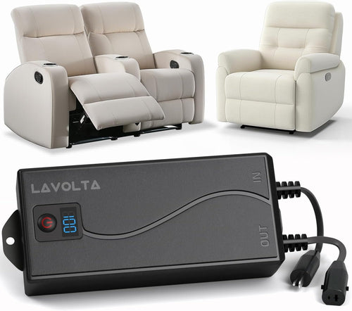 Battery Pack for Power Recliner - Wireless Backup Charger for Reclining Furniture, Couch, Lift Chair, Electric Sofa - 2 Pin - Universal Rechargeable Power Supply (2500 mAh)