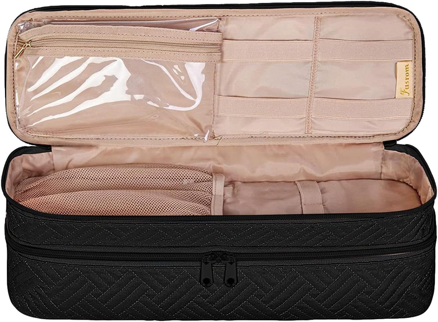 Borsa per attrezzi da viaggio per capelli - Accessori per borse, custodia per il trasporto a doppio strato | Forniture per asciugacapelli, borsa portabile, ferri piatti, accessori per la cura dei