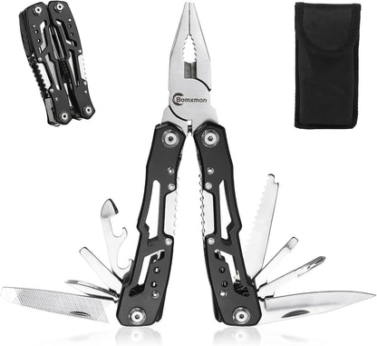 Multitool Pliers 13 in 1, Stainless Steel Multi Tool Pliers Pocket Knife with Safety Lock for Camping Survival Hiking DIY Gifts for Men