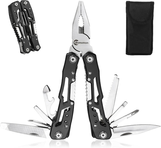 Multitool Pliers 13 in 1, Stainless Steel Multi Tool Pliers Pocket Knife with Safety Lock for Camping Survival Hiking DIY Gifts for Men