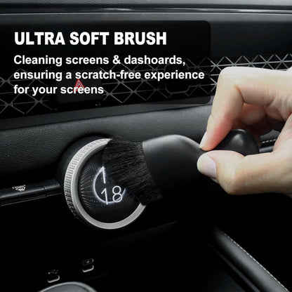 7PCS Car Detailing Brush Set, Ultra Soft Boars Hair Car Interior Detailing Brushes, Car Interior Detailing Kit, Car Cleaning Gel Supplies Kit, Car Dust Brush, Car Accessories for Truck, SUV, Interior