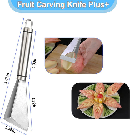SanKitc 5 Pcs Melon Baller Scoop Set - Stainless Steel Kitchen Gadgets With Carving Tool, Scoop, Apple Corer and Cherry Corer