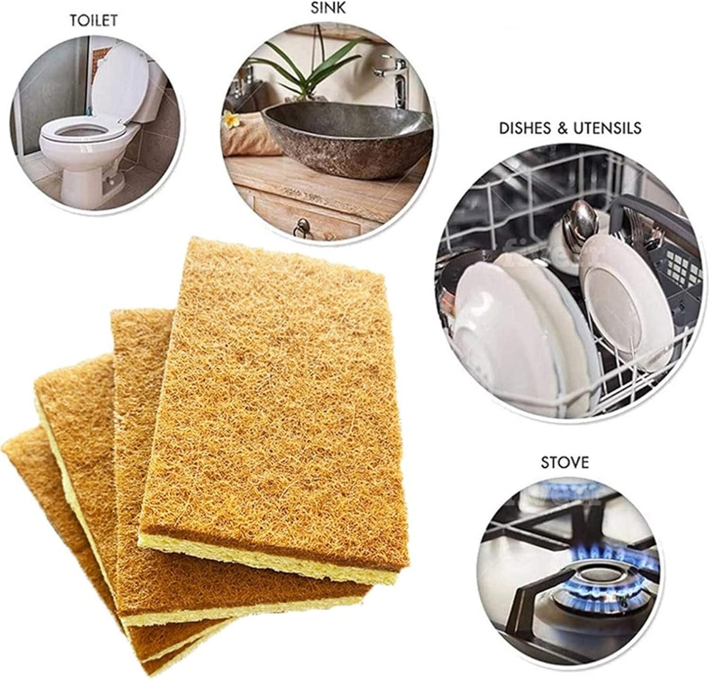 DDGURDH Household Cleaning Sponges Coconut Cellulose Dishwashing Sponge Set Ecological Product Floristic Natural Scrubber Reusable Kitchen Small Items Eco Friendly