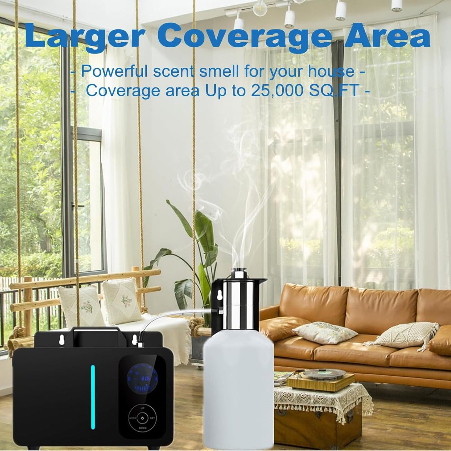Scent Air machine Connect HVAC air conditioning, Intelligent APP control Diffuser for 8000-10000m³ Area 2000ml Powerful Scent for Waterless Cold Essential Oil Diffuser for Large Room, Office, Home