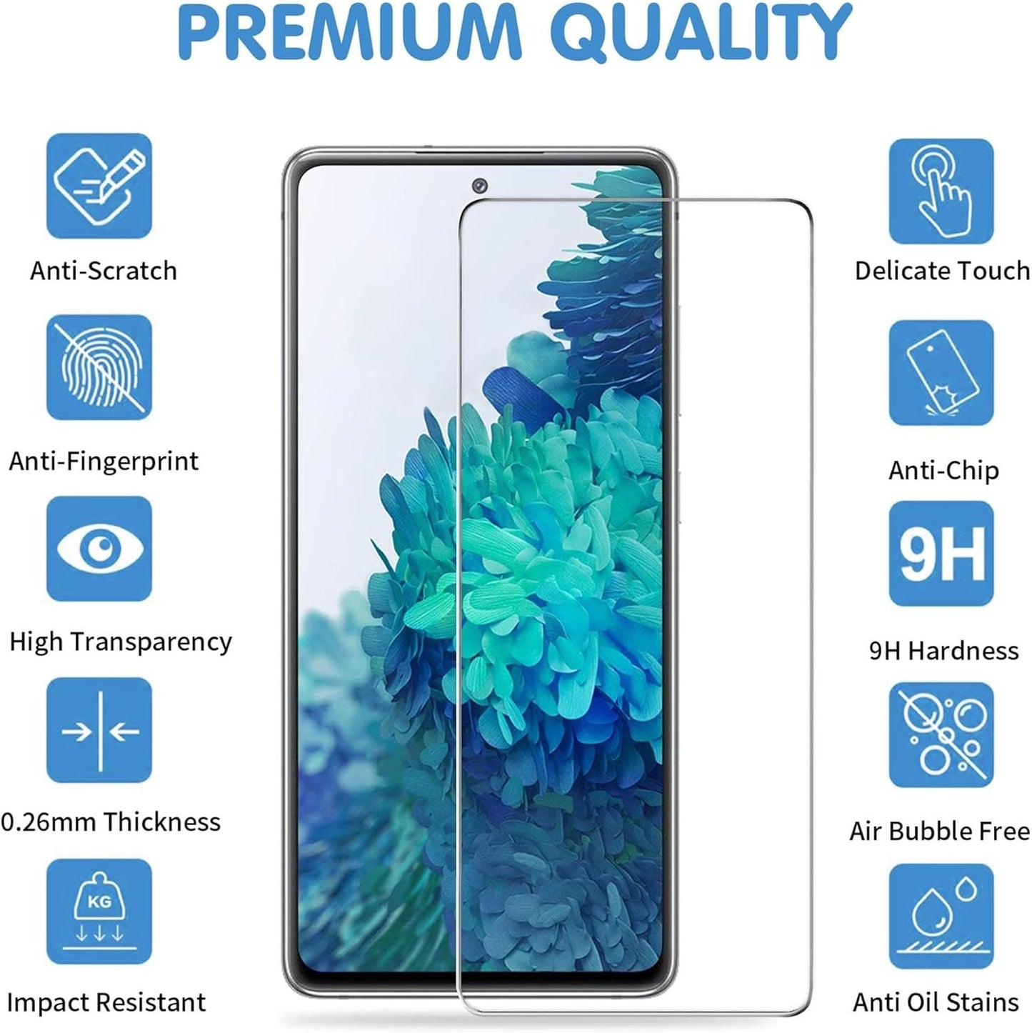 Galaxy S20 FE Screen Protector and Camera Protector, [3 Screen Protectors+3 Camera Protectors][Support Fingerprint] Tempered Glass Screen Protector for Samsung Galaxy S20 FE 5g/4g