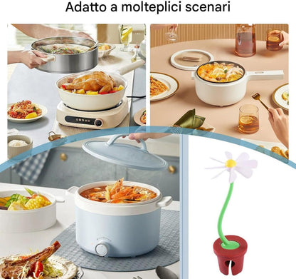 Mimoqk LID SIRVER POT, LID SIRD SIGHT Spill Proof | Boil Quote | Heat Resistant Rotating Design, Kitchen Utensils, Fun Gadgets for Indoor Restaurant Chef