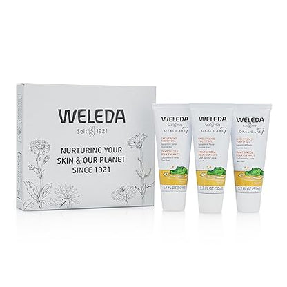 Weleda Oral Care Children's Tooth Gel, 1.7 Fluid Ounce (Pack of 3), Fluoride Free, Spearmint Flavor, Plant Rich Toothpaste with Calendula, Silica and Fennel
