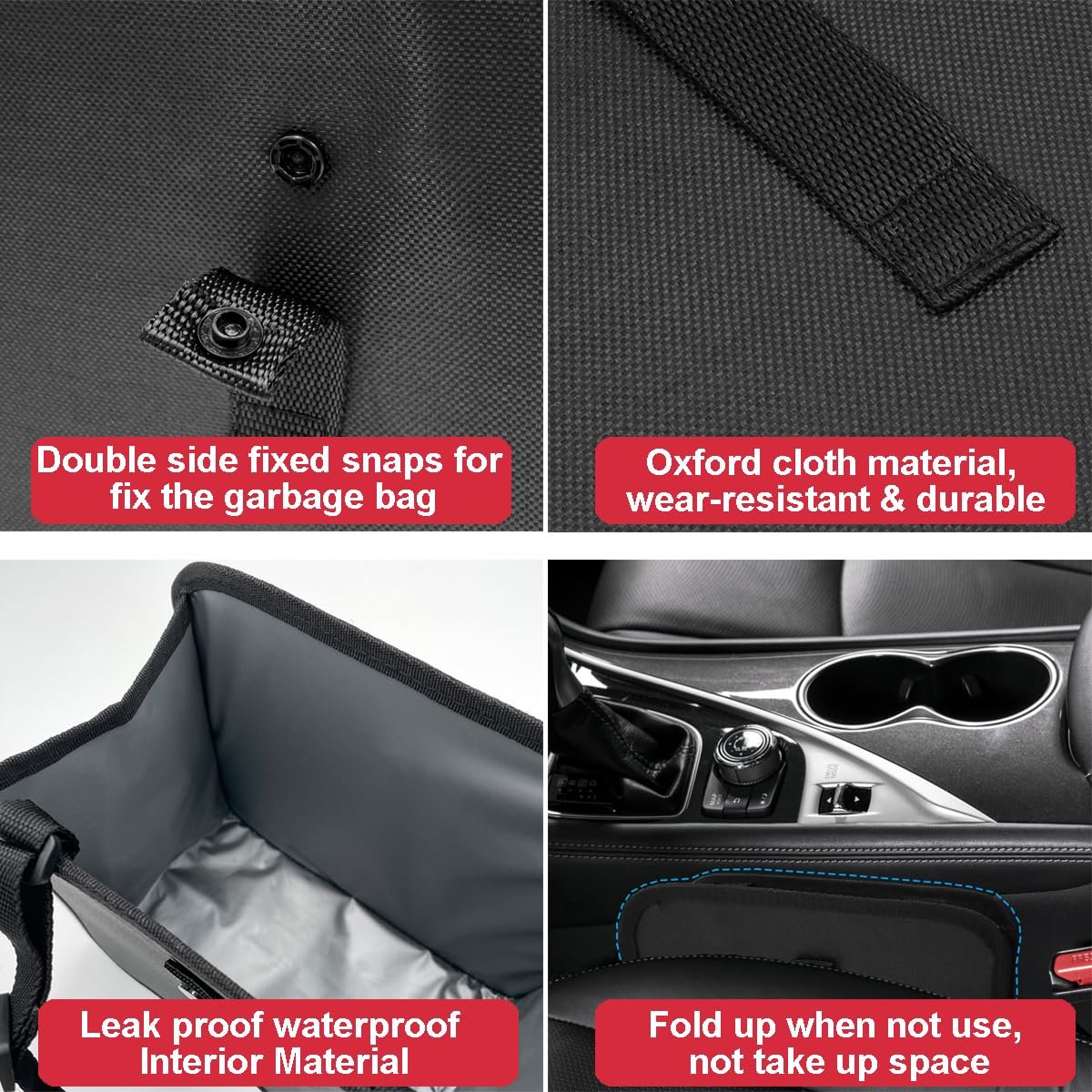 Foldable Car Trash Can HADEEONG Hanging Automotive Garbage Can Car Storage Can Car Trash Bag Waterproof Leakproof Trash Can Storage Bag Organizer for Car Interior Accessories