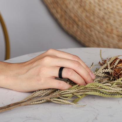 Egnaro Inner Arc Ergonomic Breathable Design, Silicone Rings for Women with half sizes, Women's Silicone Wedding Band，5.5mm Wide-2mm Thick