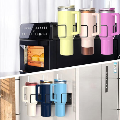 1 Pack, Magnetic Stanley Cup Holder, Stanley Cup Organizer, for refrigerators, ovens, Coffee Machines, 3 Cup Slots, Supports 10 lbs, Suitable for 40/30 oz Stanley, Gift