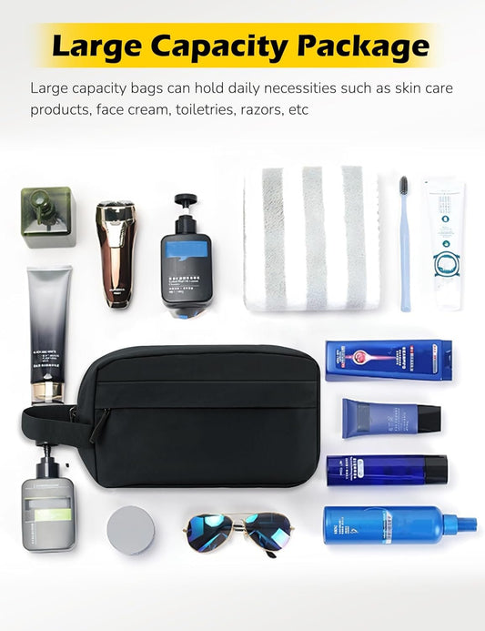 Toiletry Bag for Men, Hanging Cosmetic Bag Travel Accessories, Travel Essentials Shaving Dopp Kit, Mens Travel Bag Toiletries Organizer Case for Business Trips Swim Camping (Blue)