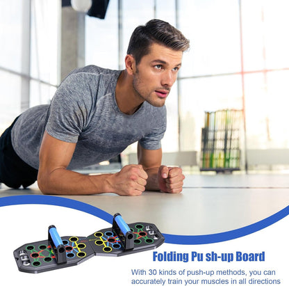 Pushup Board, Non Slip Foldable Pushup Stand, Multi Angle Training Equipment for Strength, Muscolo Building, Home Gym Workout Gear for Men and Women, Compact PC Material,