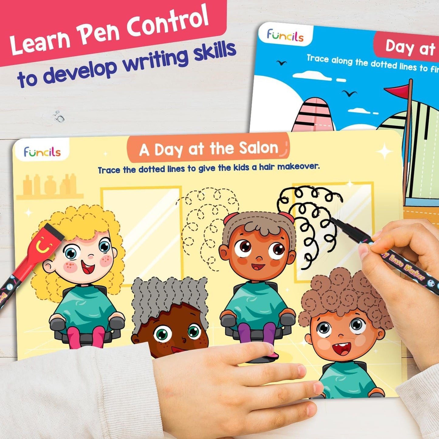 Learn to Write for Kids - Educational Toys & Games, Preschool & Kindergarten Learning Activities, Writing Practice Book, Birthday Gifts for Girls and Boys for Ages 3, 4, 5, 6 Year Old