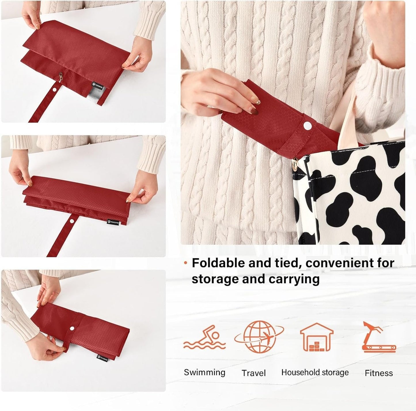 Darkred 3pcs Travel Packing Storage Bags Collapsible Bags For Closet Ziplock Bags Home Organization