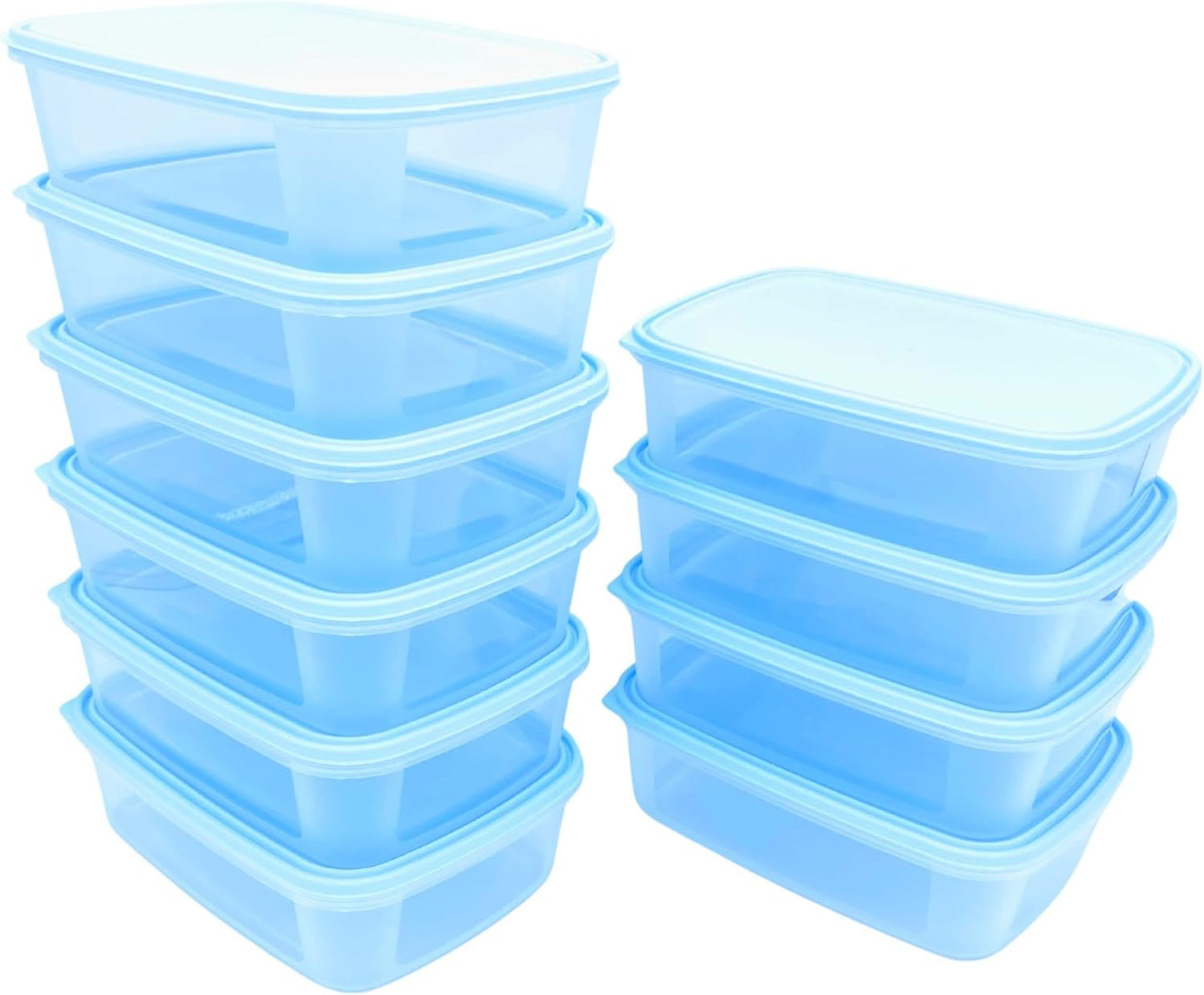 Checkmart [10 Packs Snap-On Airtight containers with Lids 1000ml (1 Litre) Food Storage Containers, Meal Prep containers with lids- Leak Proof Microwave Freezer Dishwasher Safe Reusable