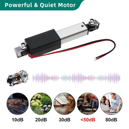 Stroke 75mm 20N 3 Inch Mini Linear Actuator 12V Force 4.5lbs Electric Linear Motion Actuators High Speed 1.2"/sec for Robotics,Home Automation with Mounting Brackets